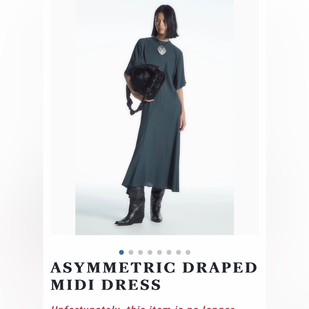 COS Asymmetric Draped Midi Dress